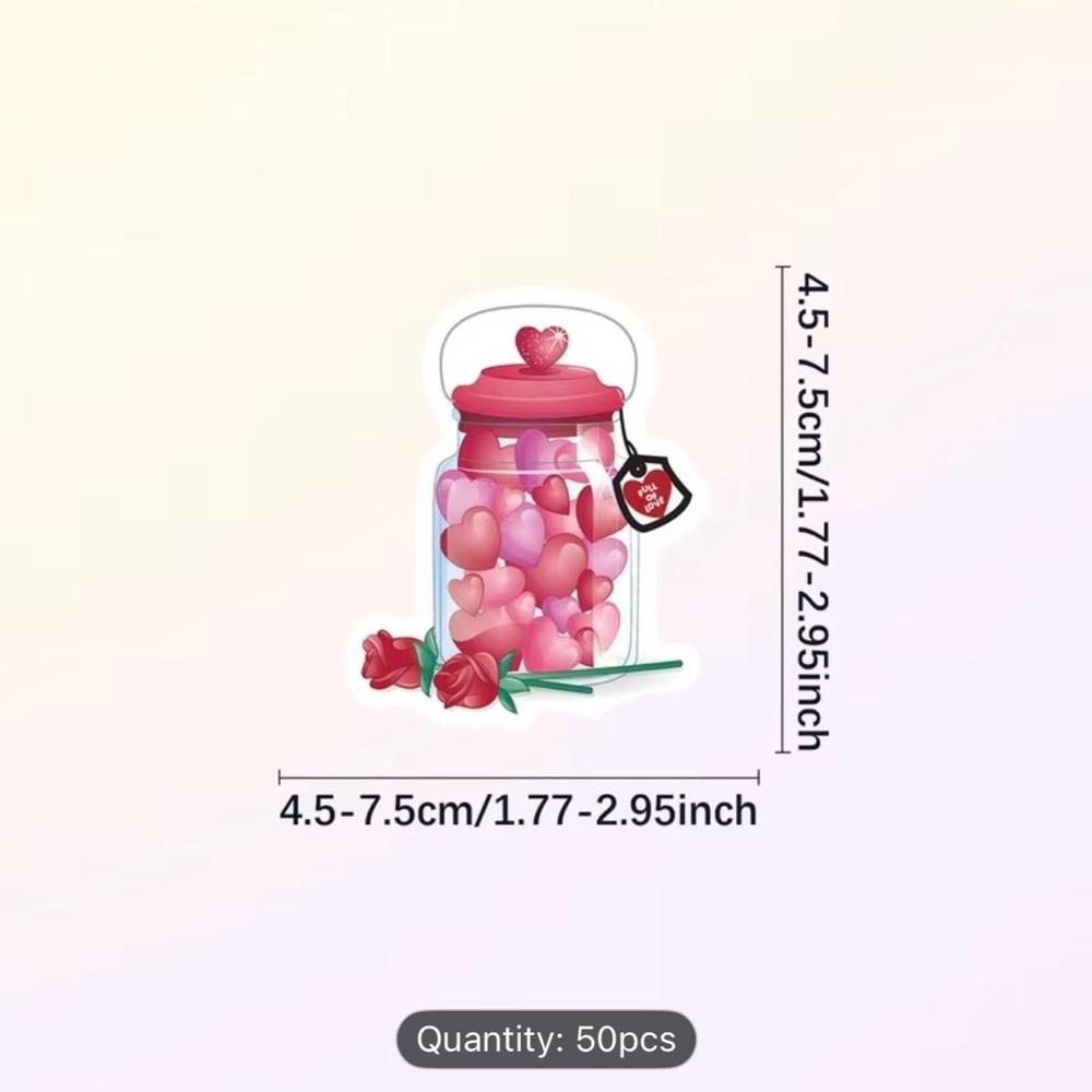 50 Valentine's Day Cute Stickers - Picture 6 of 7